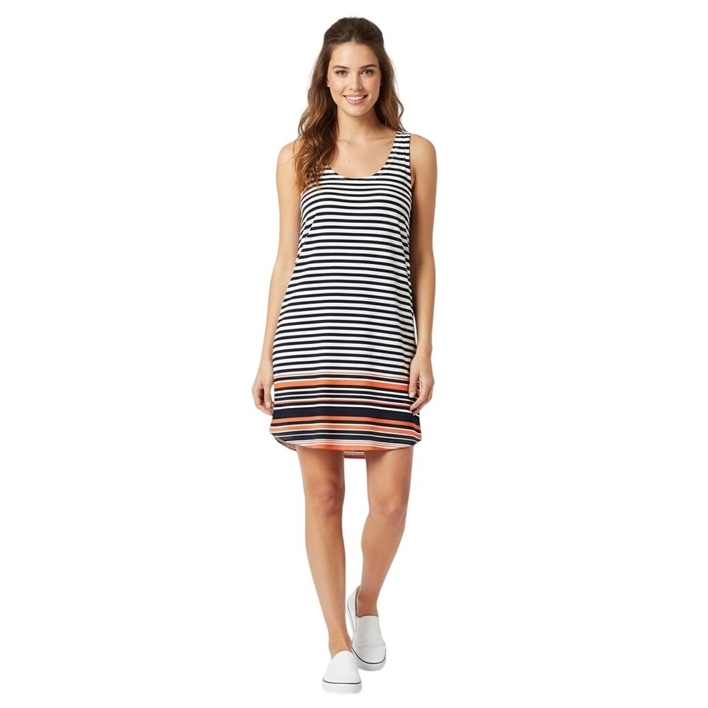 Anthropologie Eliane Rose Shift Dress Sleeveless Striped Navy White Women Size 4